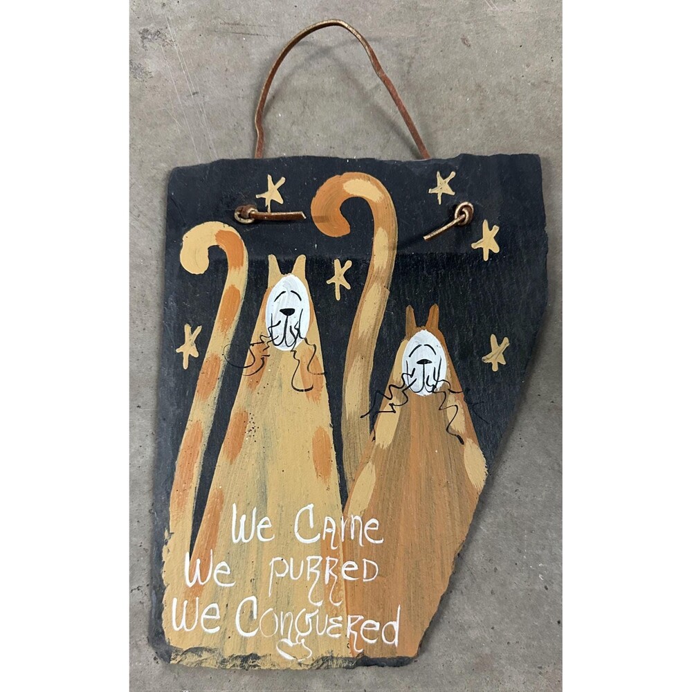 Kitty Lovers, Cat, Slate Painting